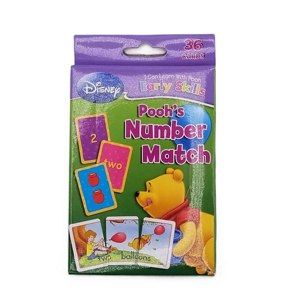 Disney Winnie Pooh Number Match 36 Learning Cards Educational Preschool Counting
